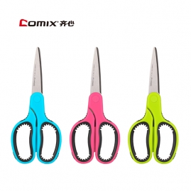 齐心B2737中号不粘胶省力剪刀（白刃）170mm（可剪10页）