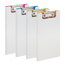 齐心 A5306 央格 双折式板夹 票据 发泡PP 蓝色