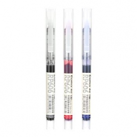 齐心 RP606 直液式签字笔 0.5mm全针管 黑色 10支/盒（单位：支）