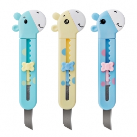 得力优酷2022学生美工刀 浅蓝