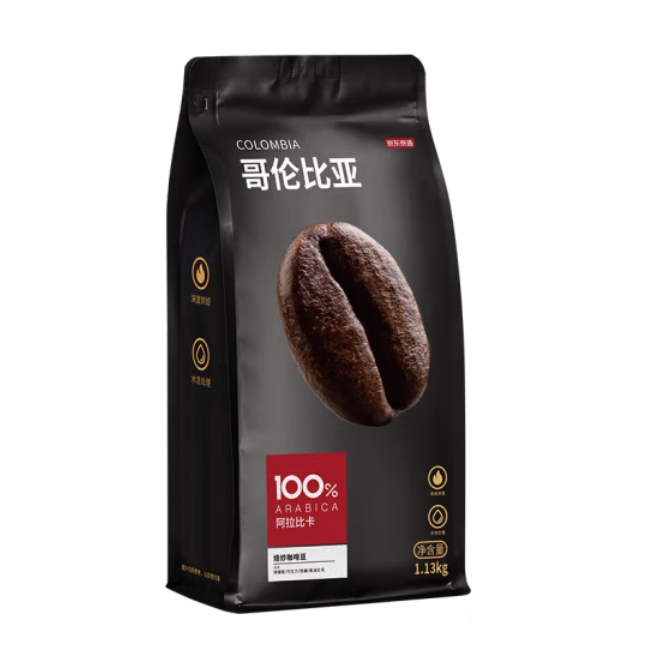 京东京造 哥伦比亚咖啡豆1.13kg 100%